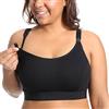 Gratlin Reggiseno Allattamento Cotone Taglie Forti Senza Ferretto Racerback Reggiseni Sportivo per L'Allattamento Nero L
