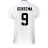 Real Madrid Maglietta Benzema 9 Prima Attrezzatura Stagione 2022/2023 - Adulto - Replica Ufficiale Licenziata, Blanca, S