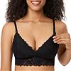 MOMANDA Donna Plus Size Reggiseno Allattamento Bralette in Pizzo Reggiseni Premaman Nero M Plus