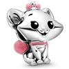PANDORA Disney Ciondolo con Marie in argento 9 con smalto nero e rosa