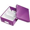 Leitz Click & Store WOW Scatola Organizer Piccola, per Archivio e Organizzazione di Cavi e Cancelleria, Adatta a Casa e Ufficio, Viola, 60570062