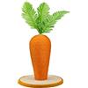 AQPET Tiragraffi Carrot Carota 30 cm con Cuccia per Gatti Albero Parco Giochi Gioco Tira Graffi per Gatto, Arancione