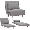 EVERGREENWEB MATERASSI & BEDS EVERGREENWEB - Poltrona Letto Trasformabile in Letto Singolo 80x190 con Materasso e Cuscino Imbottito | Divanetto Clic Clac con Schienale Regolabile 1 posto con Gambe in Legno | Grigio | VELVET