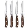 Victorinox Grand Maître, set di coltelli professionali da bistecca, 4 pezzi, lama extra-affilata, affilatura diritta, 12 cm, elegante manico in legno, acciaio inossidabile, marrone