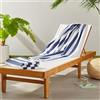 Amazon Basics Telo mare in 100% spugna di cotone, a righe Cabana, morbido e assorbente, per piscina e spiaggia, confezione da 2, Blu navy, 76 x 152 cm