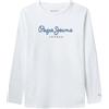 Pepe Jeans New Herman N, T-Shirt Bambini e ragazzi, Bianco (White),16 anni