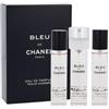 Chanel Bleu de Chanel 3x 20 ml 60 ml eau de parfum ricarica per uomo