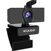 NexiGo N60 Webcam 1080P con Microfono, FOV Regolabile, Zoom, Controllo Software e Copertura Privacy, USB HD Camera Web per Computer, Plug and Play, per Zoom/Skype/Teams