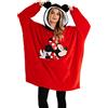 Disney Women's Hoodie Felpa con Cappuccio Oversize, Colore: Rosso, Taglia Unica Donna