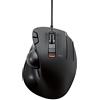 ELECOM-Japan brand- Wired Trackball Mouse Thumb Operated Model, Ergonomic Grip, Tilt Function, 6 Buttons, Black/M-XT3URBK