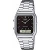 Casio AQ-230A-1DMQYES Orologio da uomo in acciaio nero Duo Dis