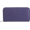 DUDU Portafoglio donna grande RFID di vera pelle colorato zip around Mauve