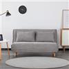 EVERGREENWEB MATERASSI & BEDS EVERGREENWEB Divano Letto Trasformabile in Letto Matrimoniale 140x190 con Materasso e Coppia Cuscini Imbottiti, Divanetto Clic Clac con Schienale Regolabile 2 Posti con Gambe in Legno, Grigio | VELVET