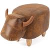 Balvi Sgabello Pouff la vacca Marrone finta pelle con gambe legno cod. 26935