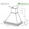Coppari Cappa cucina CLASS 90 G-B fascione frassino grezzo- camino bianco