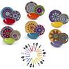 Excelsa Mandala Etno Servizio Tavola Porcellana + posate, Multicolore, 42 Unità