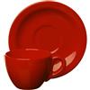 Excelsa Tazzina Caffe' colore rosso con piattino mod. Trendy