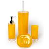 Excelsa Set bagno giallo 4 pezzi, dispenser,porta sapone, scopino e portaspazzolino