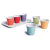 Excelsa set 6 tazzine Caffè con Vassoio Ceramica, Multicolore cod.66593