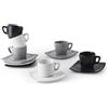 Excelsa Tazzine con piattino caffe' Eclipse bianco nero grigio ml.70 ceramica set 6 pz