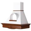 Coppari ANNA 90 cappa cucina legno Noce classico, cono bianco nicchia, mot. B52