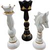 Henriette Set 3 vasi in resina colorati raffiguranti Re , regina e cavallo del gioco Scacchi