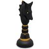 Henriette Vaso Horse Black, Cavallo nero scacchi, vaso in resina h.28,5