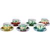 Excelsa set 6 tazzina caffe' con piattino mod. Mandala Tropical cod.64274