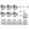 Excelsa Servizio tavola 48 pz, piatti bicchieri posate Kit Boheme noir, set 6 persone