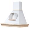 Coppari Cappa cucina classica MAYA 90 legno frassino grezzo cono nicchia bianco motore 218 mc/h