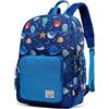 VASCHY Zaino Scuola Bambini Tema Oceano 12L, Zainetto Elementare Impermeabile con Pettorina, Regalo Ragazzo/Ragazza 5-8 Anni
