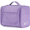 WANDF Grande borsa da toilette appendere, borsa da viaggio per cosmetici trousse viaggio accessori resistente all'acqua per uomo donne(Viola)…
