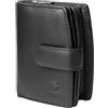 Matador Marca Portafoglio Donna Nero #VALENZA con Nobile Scatola Regalo, Lusso Borsellino Donna con protezione RFID, Portafoglio Grande con Molti Scomparti per Carte, Nero Nappa