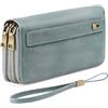 GAEKEAO Portafoglio Donna Grande, Portamonete Vegan in Pelle, Porta Tessere Blocco RFID, Portacarte di Credito, Borsellino Doppia Cerniera, Idee Regalo
