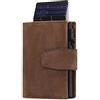 SENDEFN Porta Carte Credito Protezione RFID | Portafoglio Slim da Uomo Vera Pelle | Portafoglio Uomo con Portamonete, | Mini Porta Tessere Portacarte Uomo
