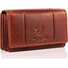 Matador Marca Portafoglio Donna Pelle #VENEDIG con Nobile Scatola Regalo, Lusso Portafoglio Prima Classe Donna con protezione RFID, Portafoglio Grande con Molti Scomparti per Carte, Marrone Vintage