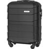 BARRENS Valigia Bagaglio a Mano 55x40x20 cm- Trolley Cabina Rigido in ABS - 4 Ruote 360° - Piccola Valige Cabin Size 34 L (Nero)
