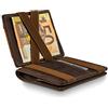 WEST Portacarte di Credito da Uomo (Classico) - Portafoglio Uomo RFID Anti Hacking - Ampio Scomparto Porta Monete - Confezione Regalo Inclusa - Portafoglio Ideale per Viaggiare (Marrone-Arancio)