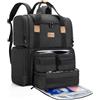 BAFASO Borsa per Cosmetici Zaino con 3 Tasche Interne Rimovibili, Trousse per Trucchi da Viaggio con Tasche Multiple, Nero