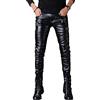 Idopy Pantaloni da motociclo da uomo Rock Punk Hip Hop in ecopelle, Nero 149, XL