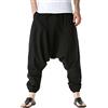 Oanviso Pantaloni a Gamba Larga da Uomo Pantaloni Harem Comodi Pantaloni Pantaloni Casual Vita Elastica con Coulisse Pantaloni Sportivi semplicità Moda Colori Solidi Baggy Pants A Nero 3XL