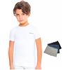 Enrico Coveri Maglietta Intima Bambino e Ragazzo Offerta 3-6 Pezzi + Boxer Omaggio Maglietta Intima in Cotone Bielastico (3 Pezzi Ass. 1 Blu 1 Cobalto 1 Grigio+Boxer, 9-10 Anni)