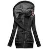 Onsoyours Cappotti Donna Moda Casual Giacca con Cappuccio Overcoat con Zip Felpa con Cappuccio Cappotto Parka Giubbotto A Nero XS