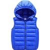 Ommda Giacca a Gilet con Cappuccio Leggero e Caldo Invernale per Ragazzi e Ragazze, Giacca Senza Maniche Imbottita Gilet trapuntato, Blu Reale, 4-5 anni