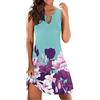 Xmiral Vestito Donna Casual Chic Elegante Abito Tunica Estivo Boho Vestitino Abiti Swing Tshirt Maglietta Ampia Vestiti Festa in Spiaggia (M,4-Nero)