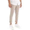 Giosal Pantalone Uomo Lungo Lino Tinta Unita Tasca America Casual Laccio in Vita Made in Italy (XL, Beige)