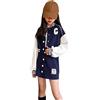 Generic Bambino Delle Ragazze Del Manicotto Lungo Della Rappezzatura del Cappotto di Baseball Giacca Esterna Della Rappezzatura del Pannello Esterno del Vestaglia Super (Khaki, 9-12 Anni)