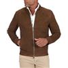 D'Arienzo Giacca Pelle Scamosciata Fango Uomo Primaverile Vera Pelle Made in Italy Marlon 52/Fango