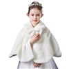 Ommda Pelliccia Ecologica Giacche Cardigan Capo Bambine Ragazze di Fiore Principesse Bolero Pelliccia Finta Mantella,Avorio A,S (4-6anni)