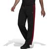 adidas Men's Standard Essentials Warm-Up Open Hem 3-Stripes Tracksuit Bottoms, Black/Scarlet, 4X-Large